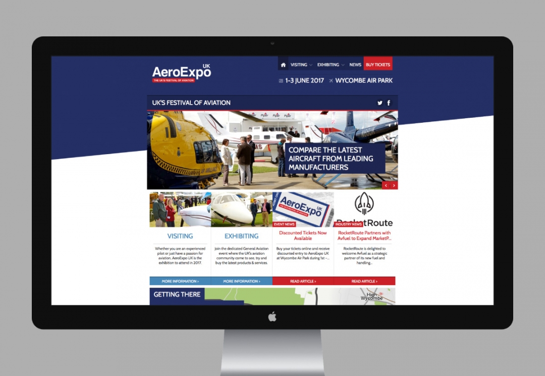 Aviation event website design