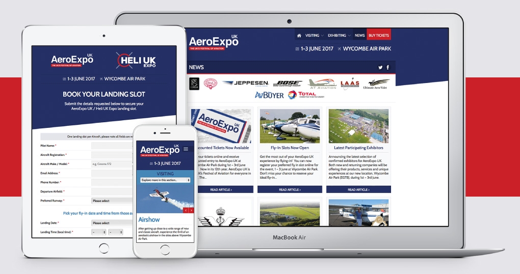 Aviation event website design