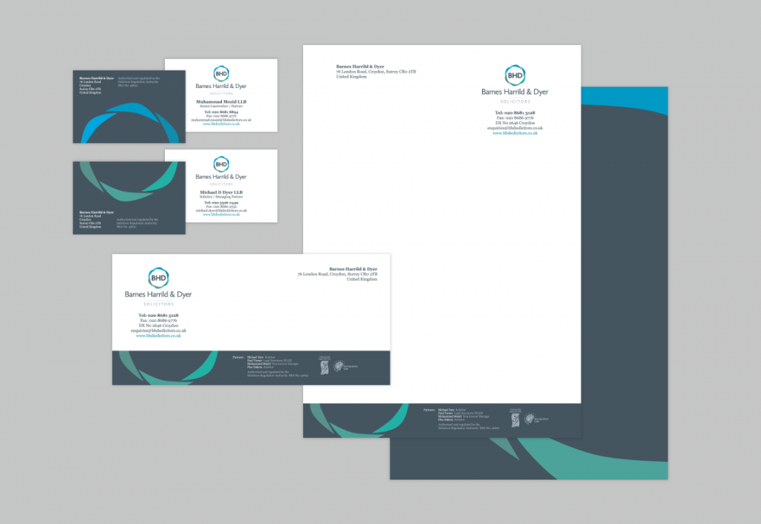 Solicitors letterhead and business card design