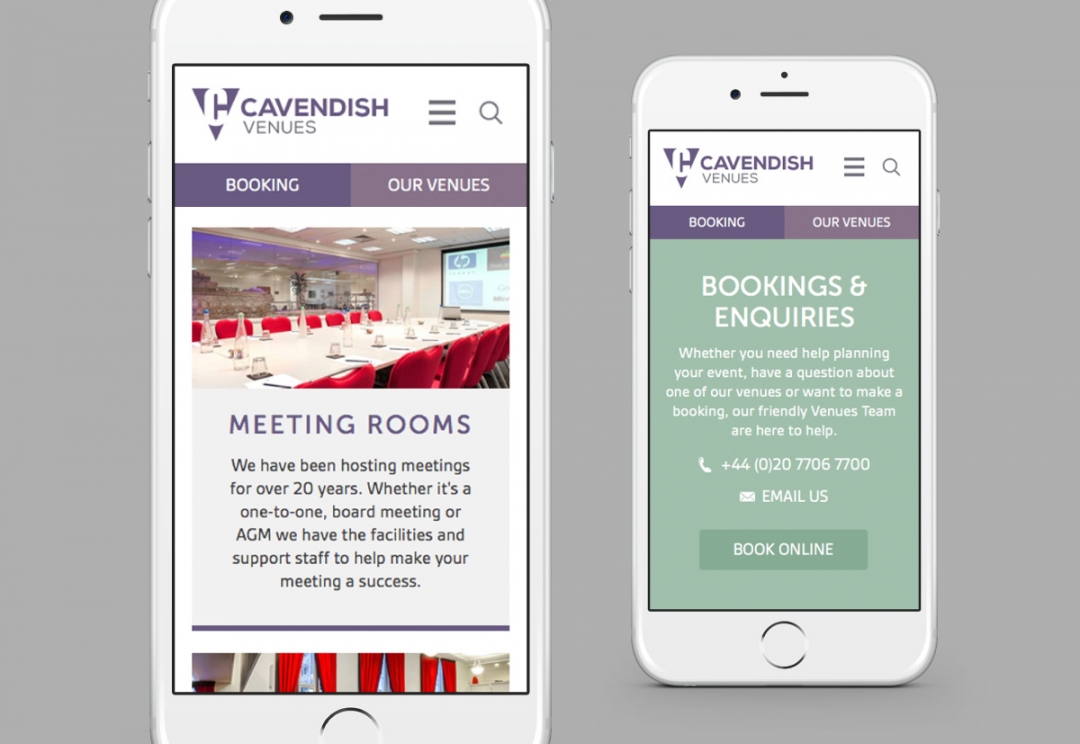 Conference venues responsive website design