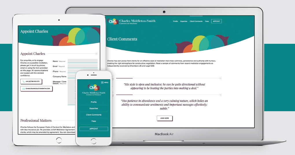 Commercial mediator responsive website design