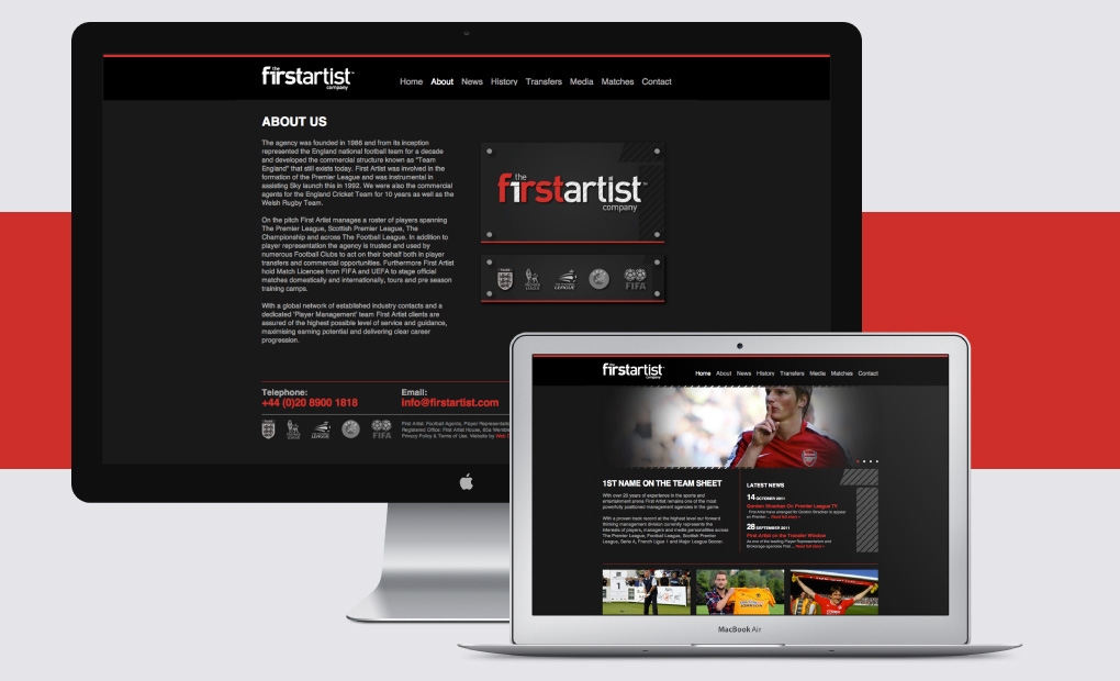 Sports Management agency website design