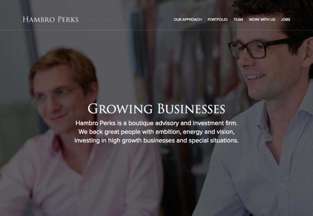 Investment company website design
