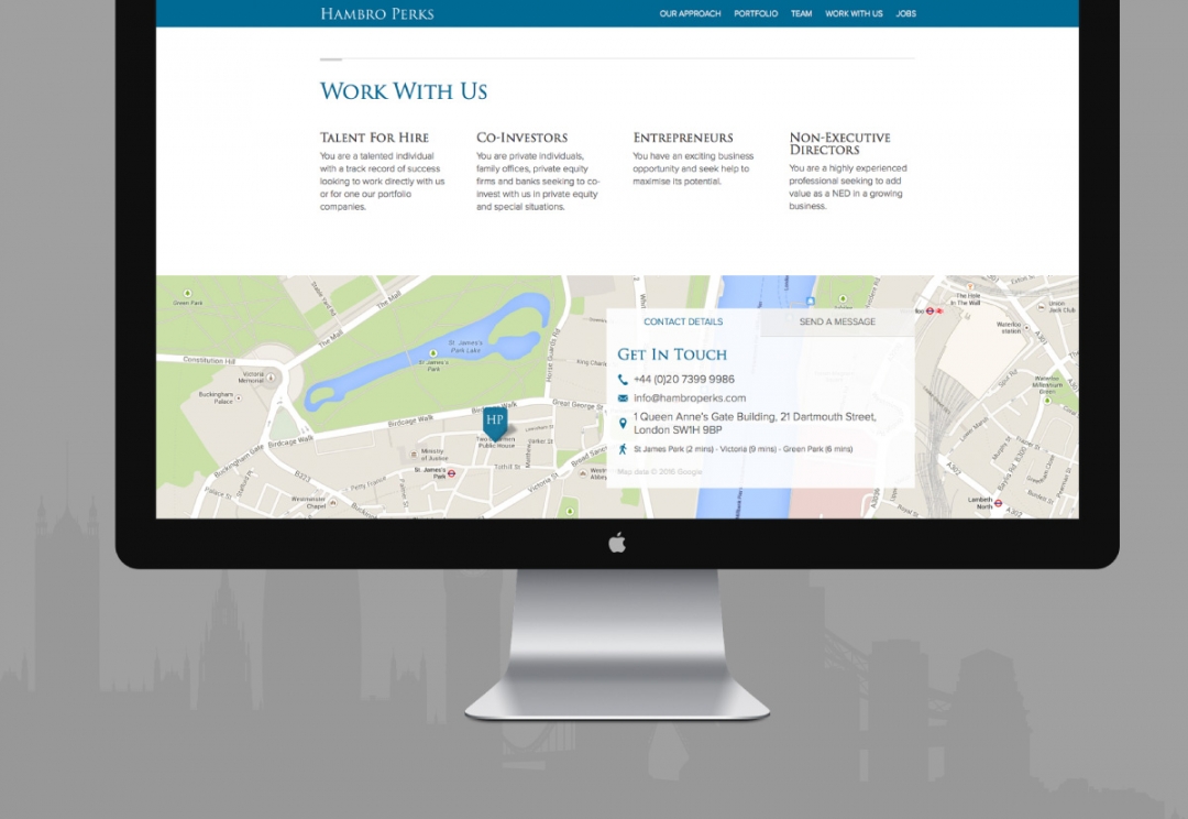 Investment company website design