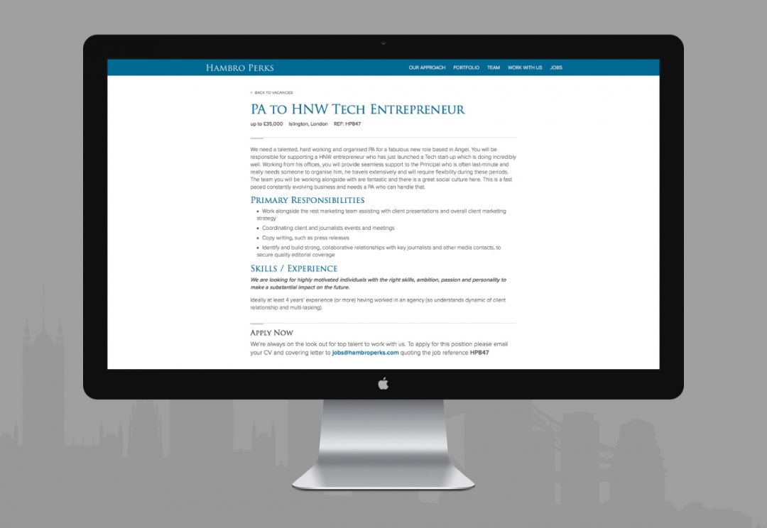 Investment company website design