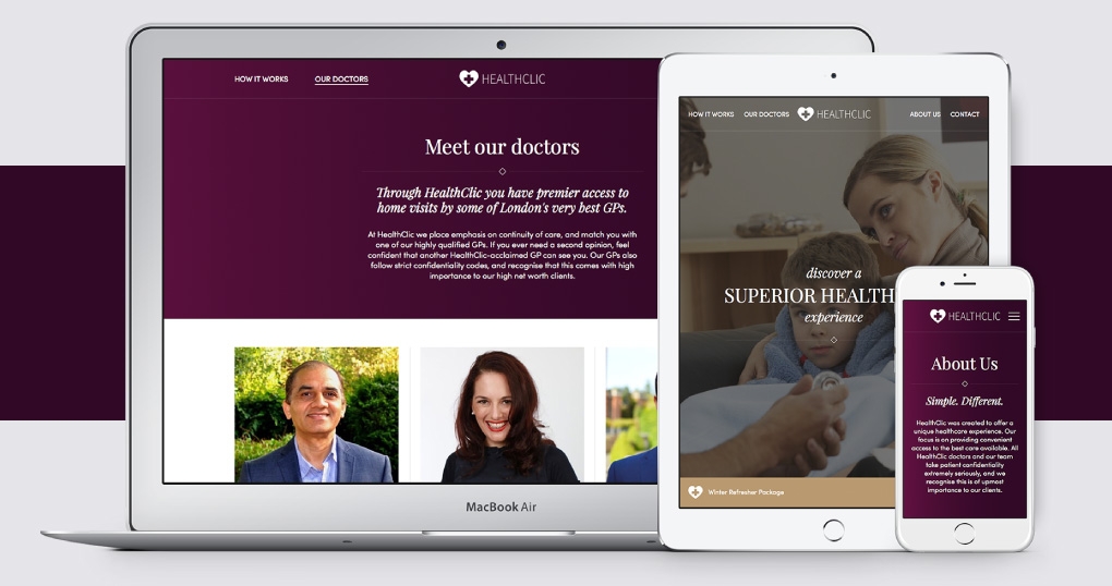 Private healthcare responsive website design