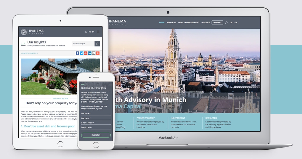 Wealth advisory firm responsive website design