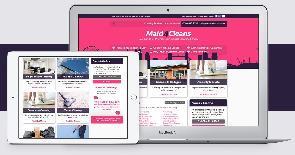 Cleaning company website design