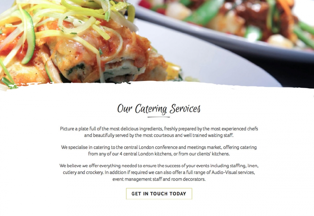 Catering company website design