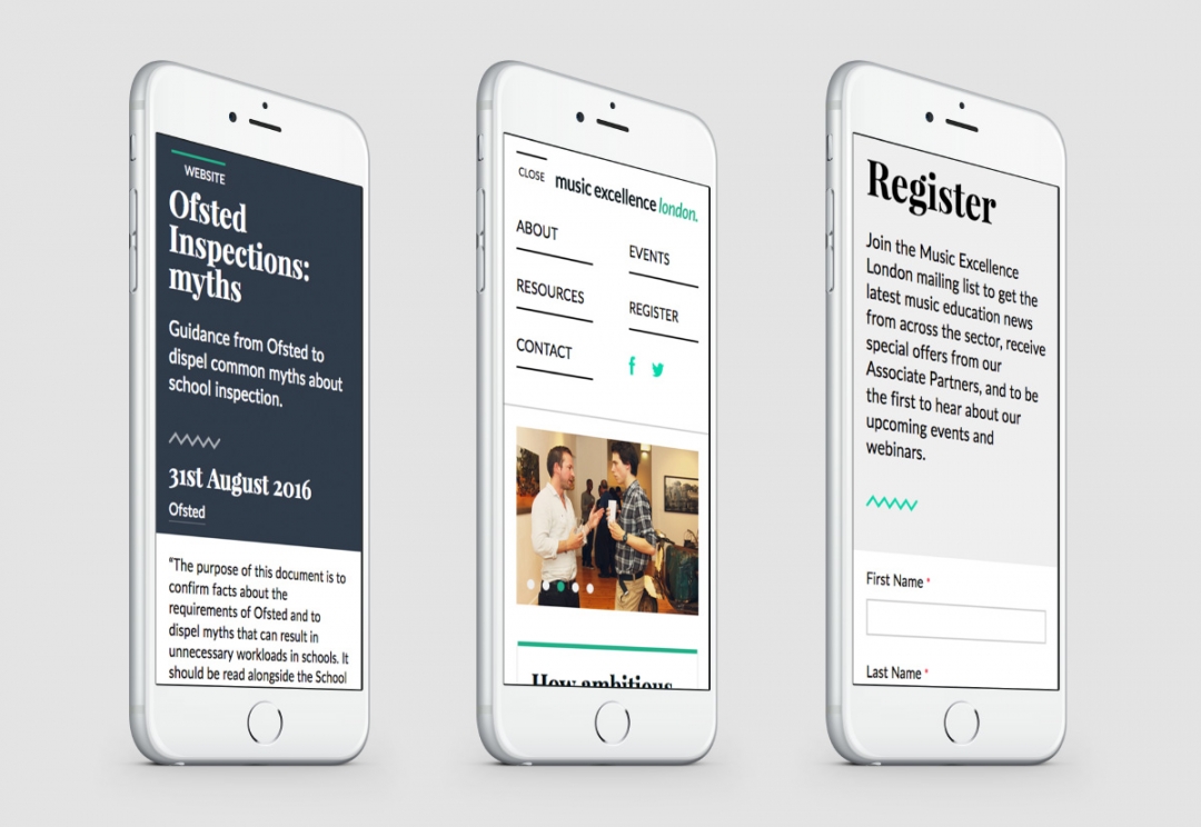Music education responsive website design