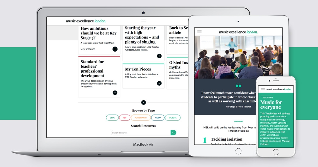 Music education responsive website design