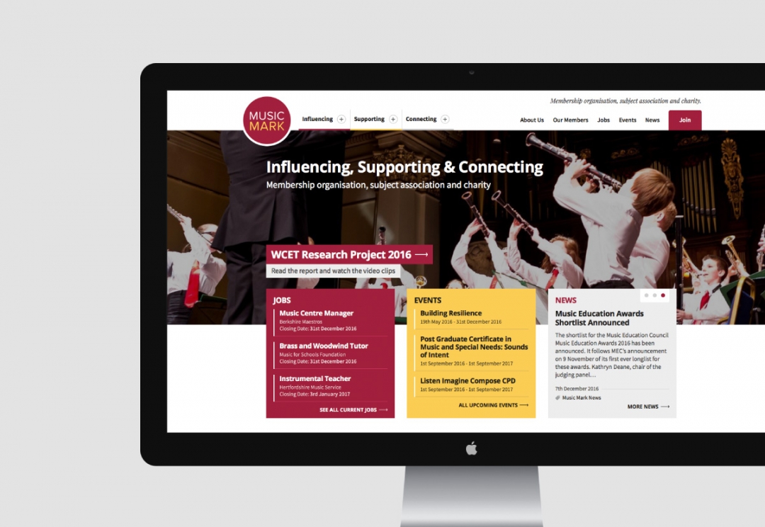 Music organisation website design