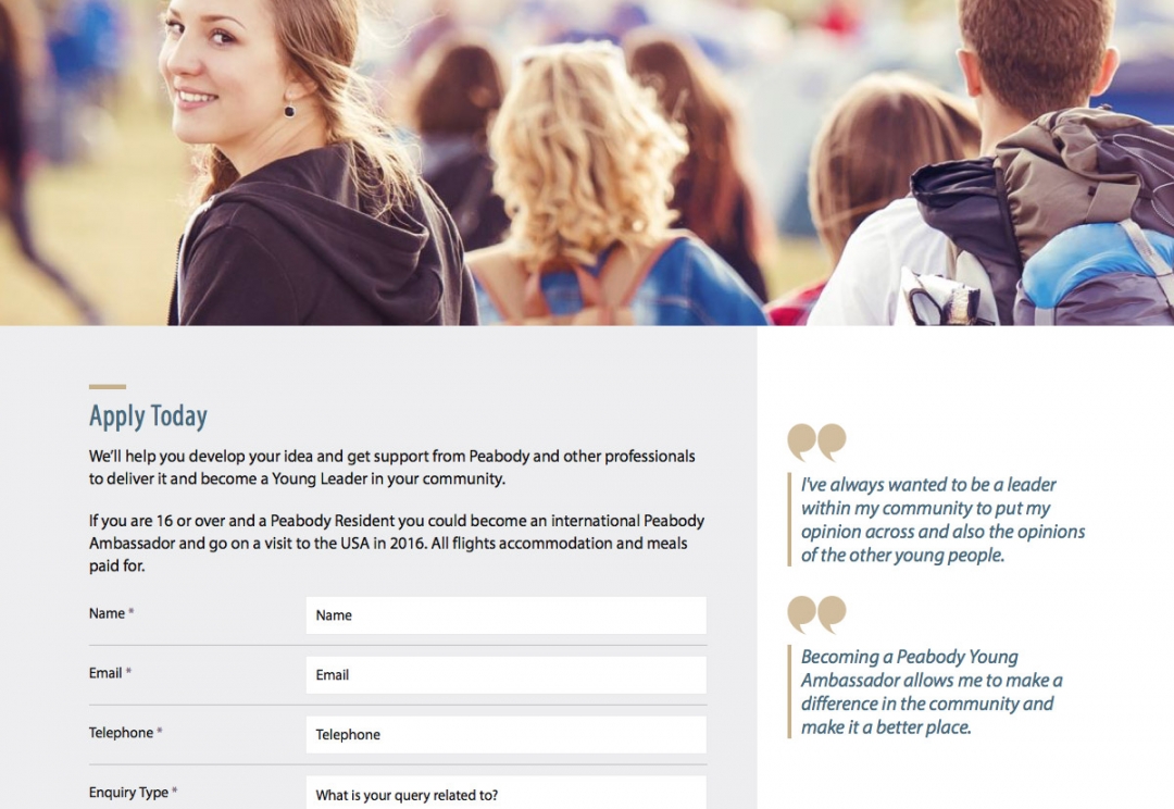 Youth engagement website design