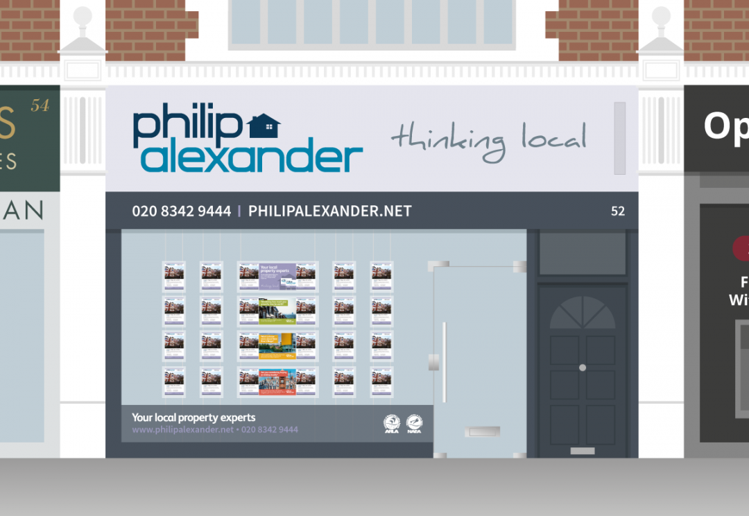 Estate agent shop front design