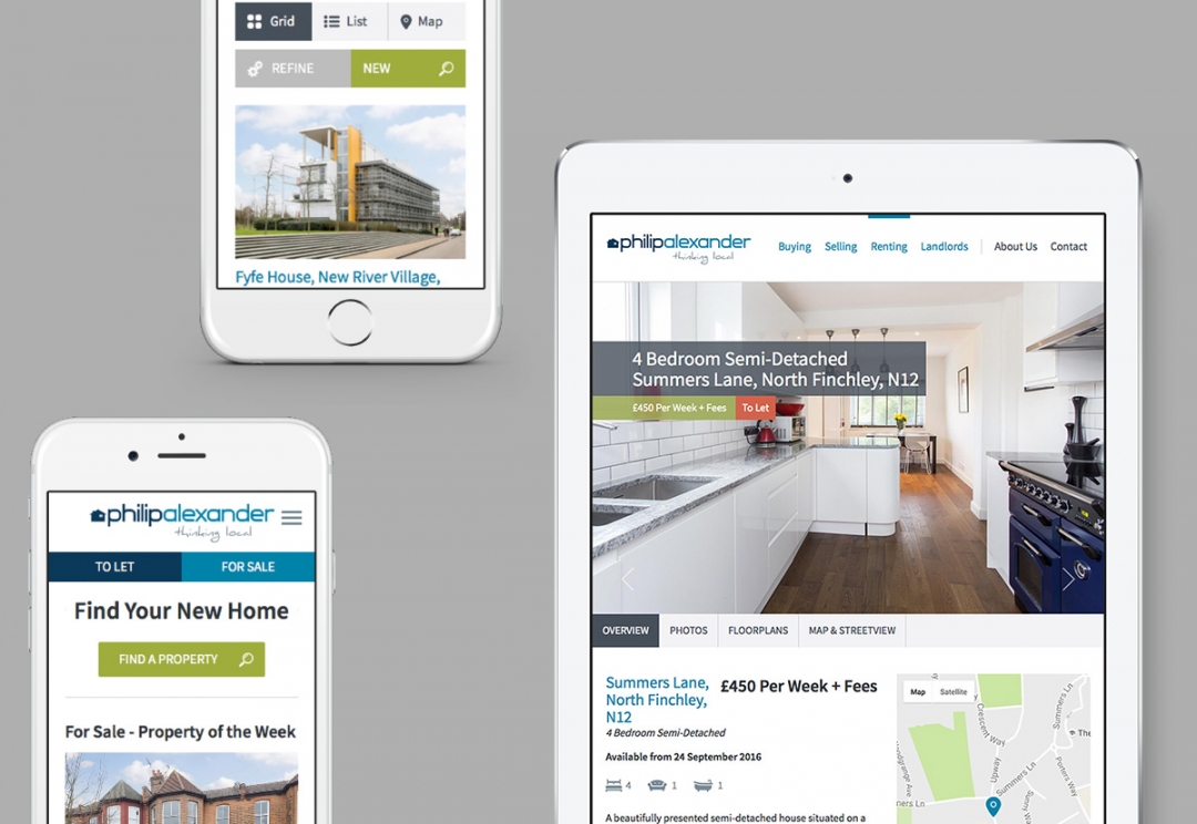 Estate agent responsive website design