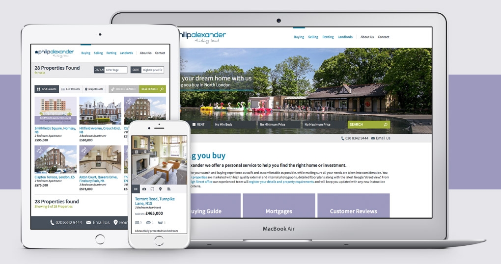 Estate agent responsive website design