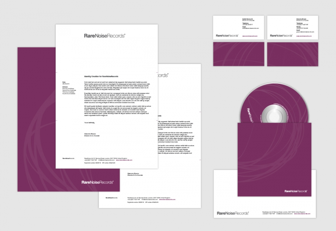 Record label stationery design