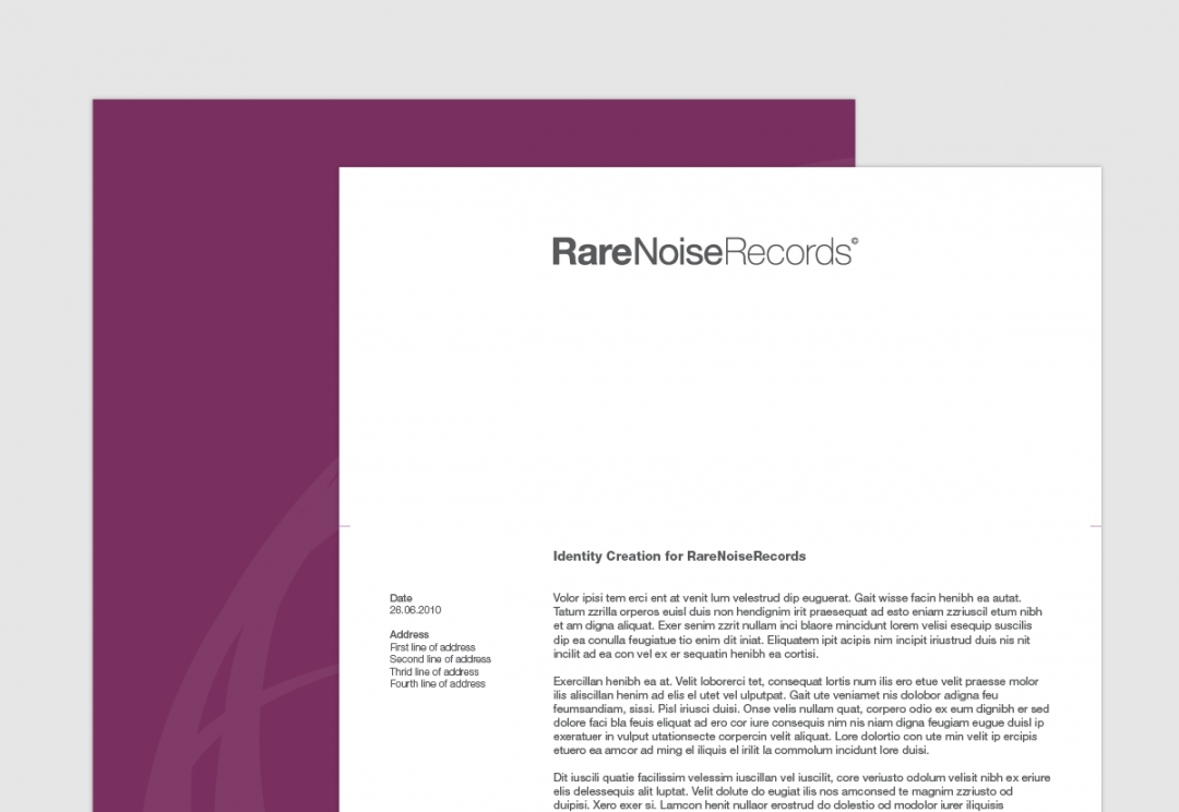 Record label letterhead design