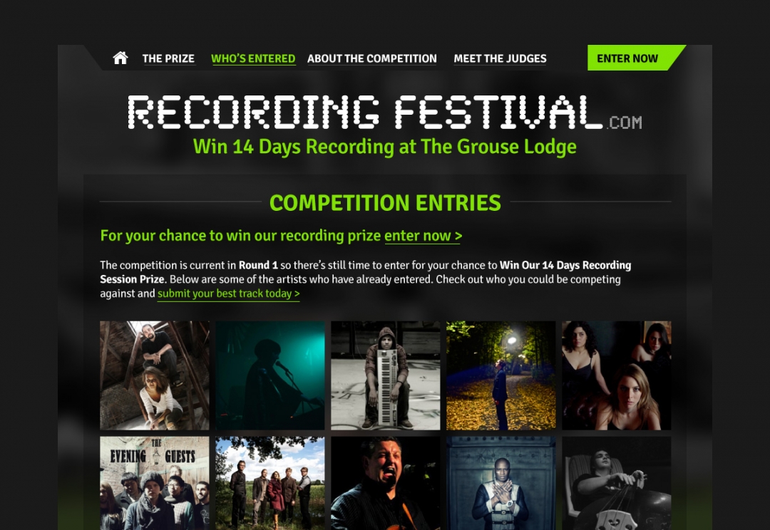 Music competition website design and development