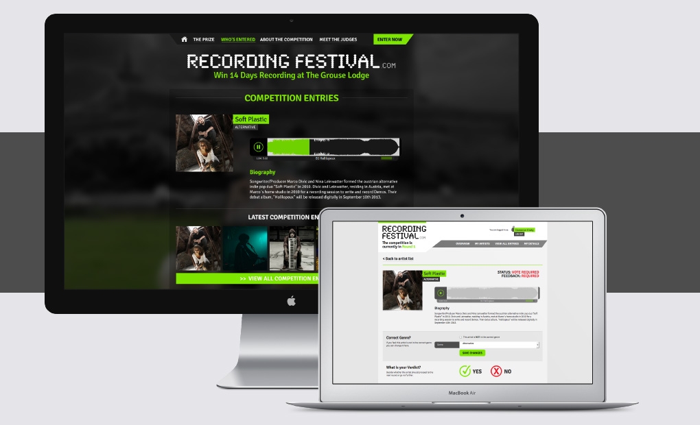 Music competition website design and development