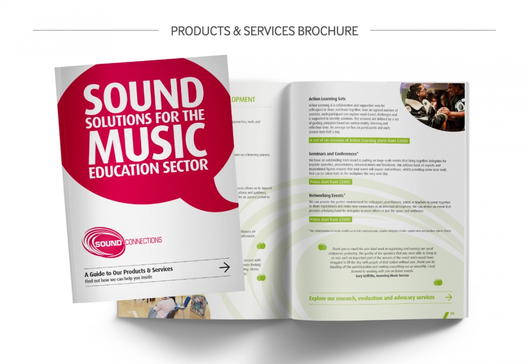 Music organisation charity brochure design