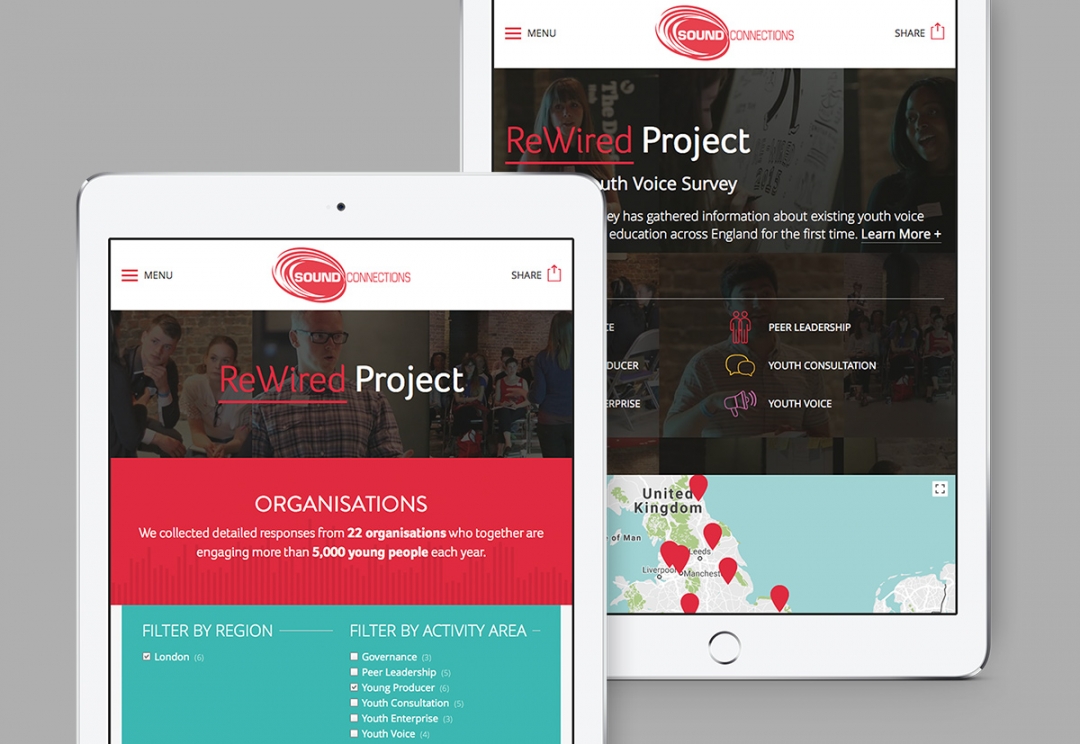 Music organisation charity website design