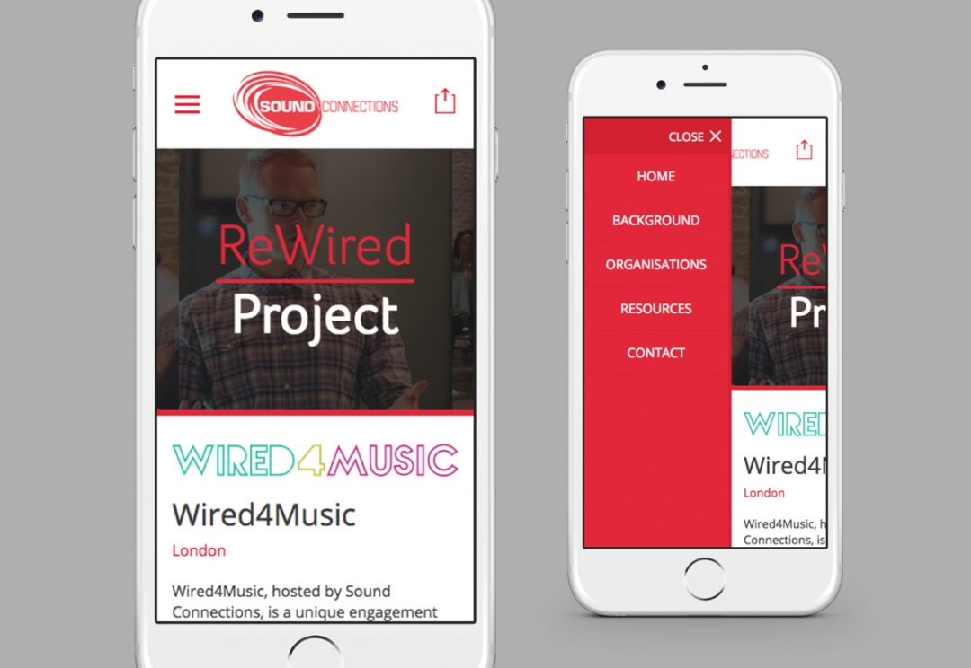 Music organisation charity responsive website design