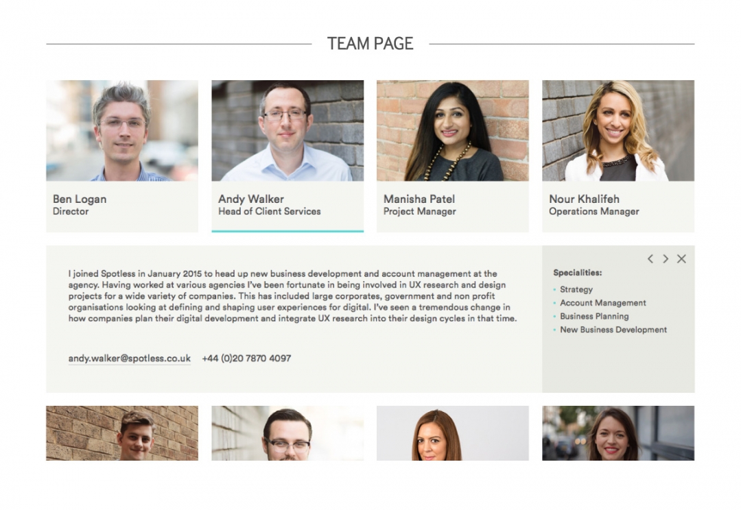 Service design agency website design