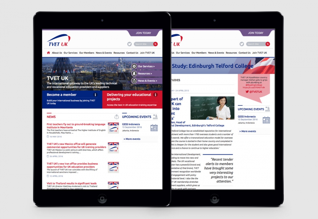 UK education organisation website design