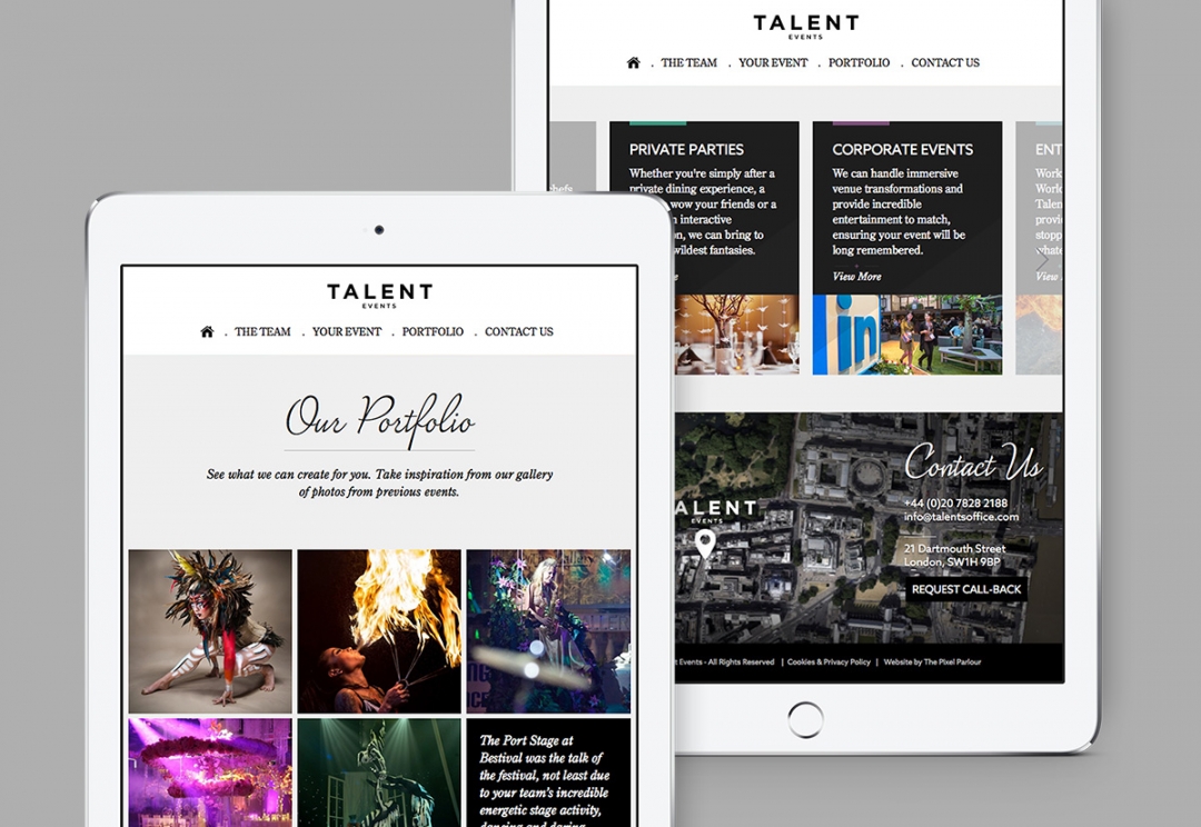 Event organisers website design