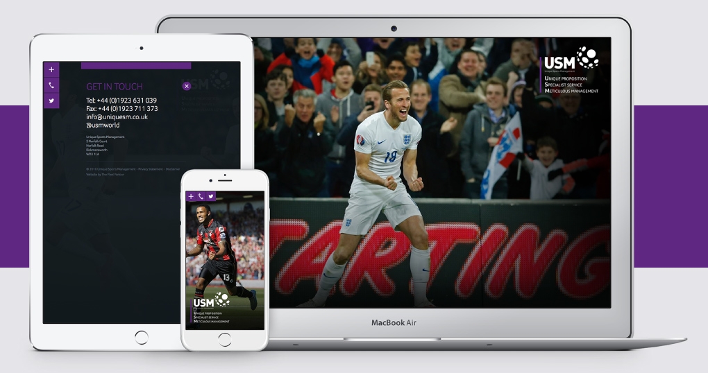 Football agency responsive website design