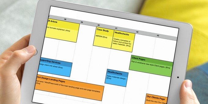 Example development roadmap on iPad