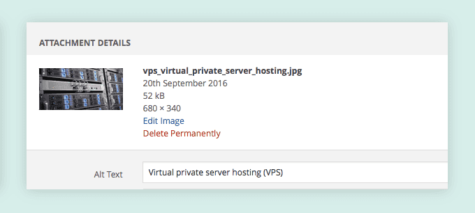 Setting Alt Text for an image in WordPress